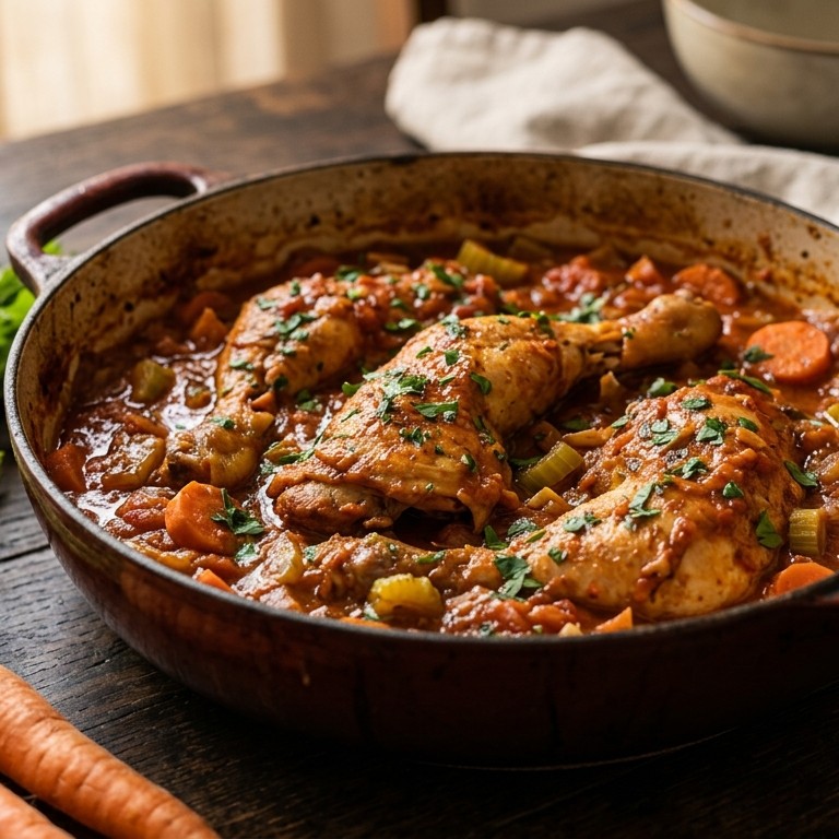 Kip in groenten tomatensaus