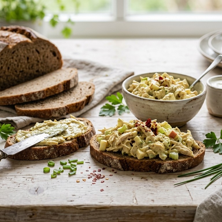 Kip-kerrie salade voor op brood