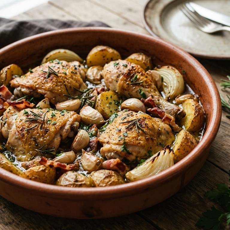 Kip, Knoflook ovenschotel
