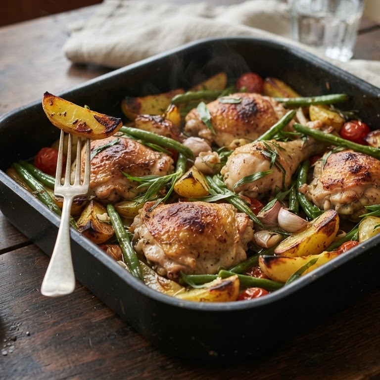 Kip met aardappeltjes uit de oven