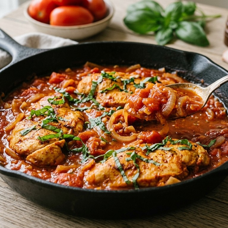Kip met  Italiaanse tomatensaus