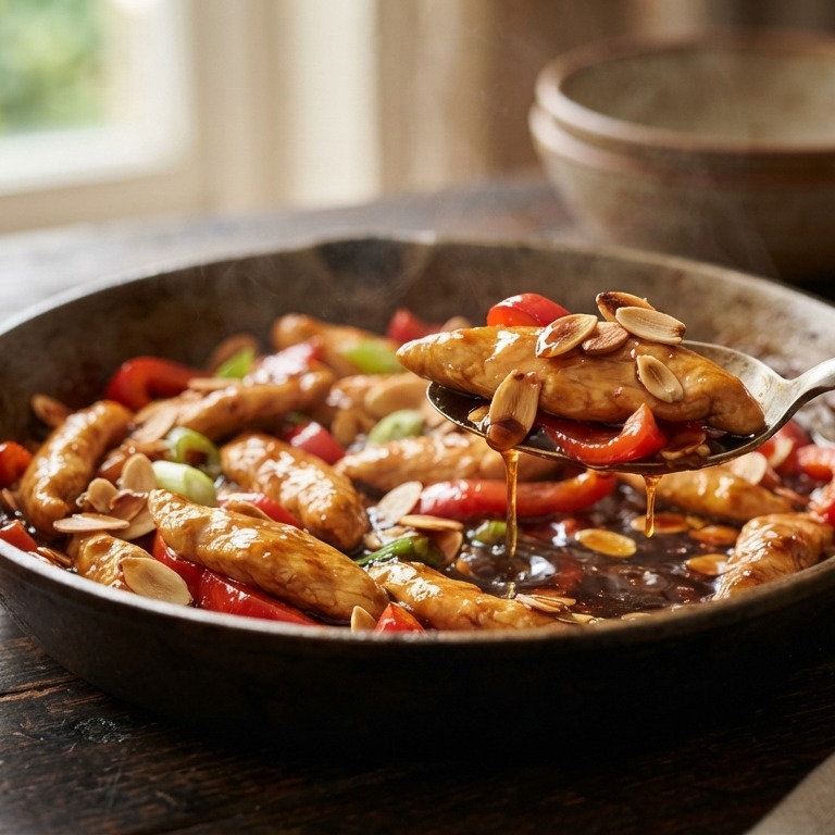 Kip met paprika in oosterse honing saus