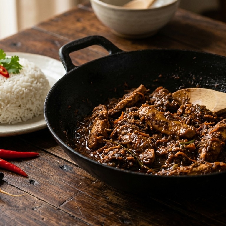 Kip met rendang
