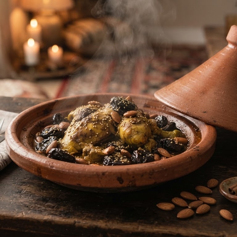 Kip Tajine met Pruimen