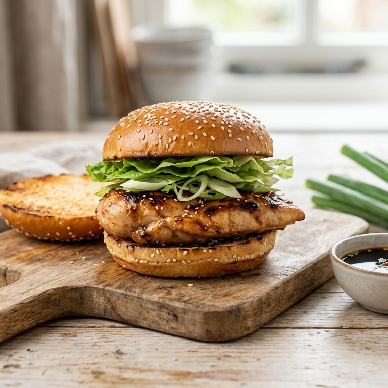 Kipburger op sesambroodje
