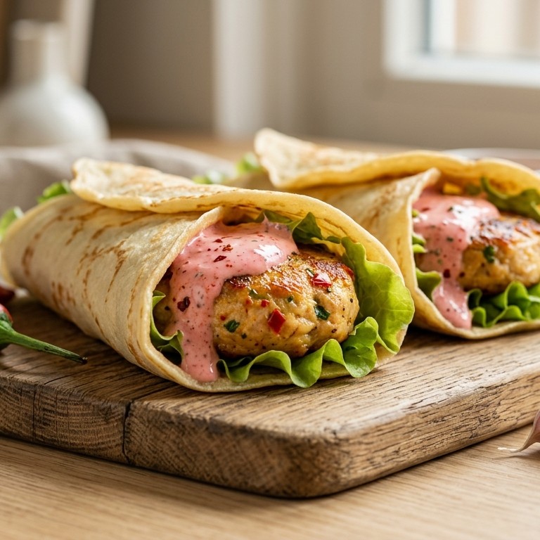 Kipburgers met chili-yoghurtsaus