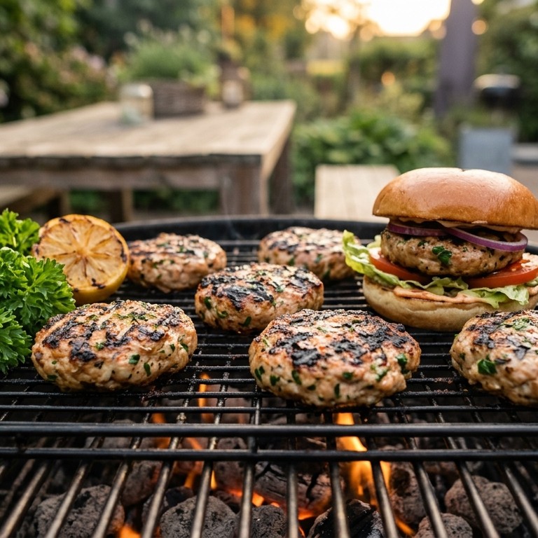 Kipburgertjes op de bbq