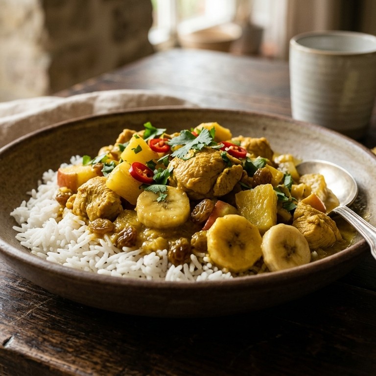 Kipcurry met vruchten
