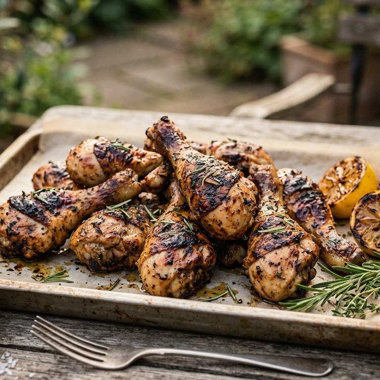 Kipdrumsticks met citroenmarinade (van de barbecue)