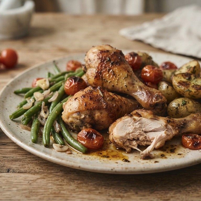 Kipdrumsticks met sperziebonen