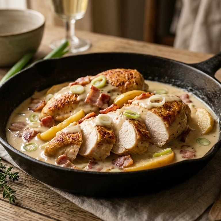 Kipfilet met appelroomsaus