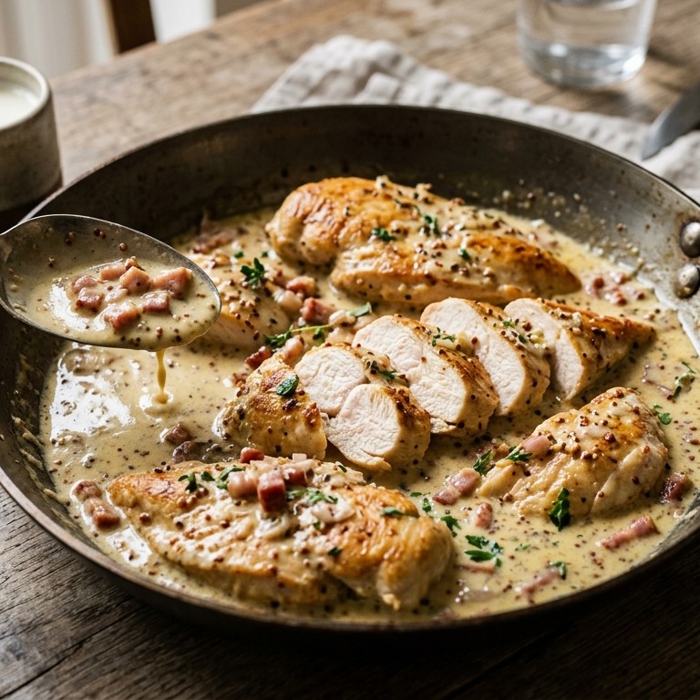 Kipfilet met mostersaus