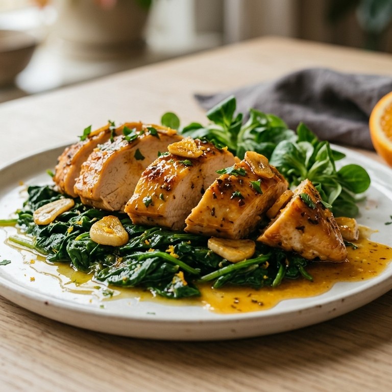Kipfilet met spinazie
