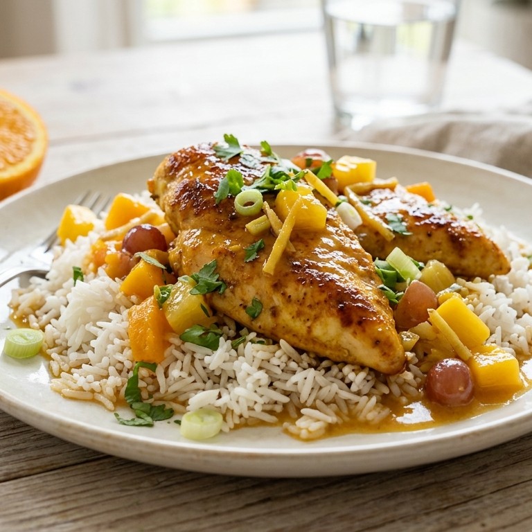 Kipfilet met vruchtensaus
