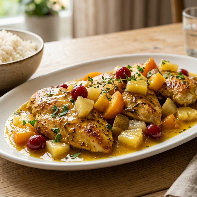 Kipfilet met vruchtensaus
