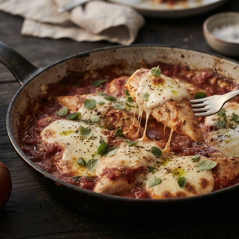 Kipfilethaasjes in tomatensaus