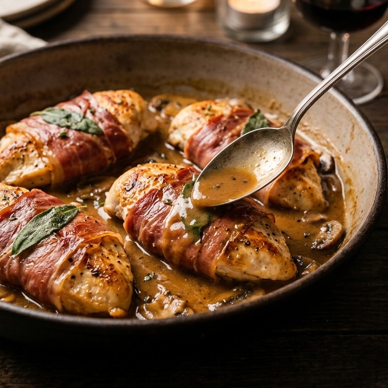 Kipfilets in marsalawijn
