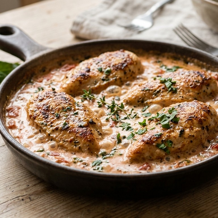 Kipfilets met Boursin-tomatensaus