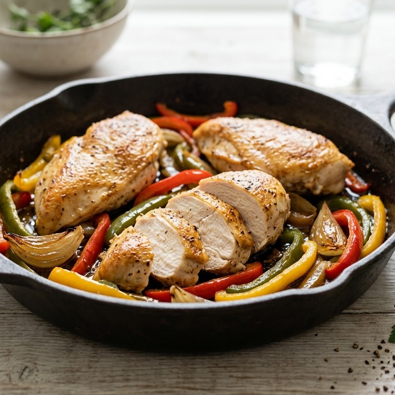 Kipfilets met paprika-reepjes