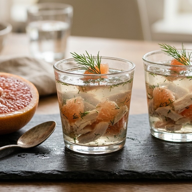 Kipglaasje met grapefruit