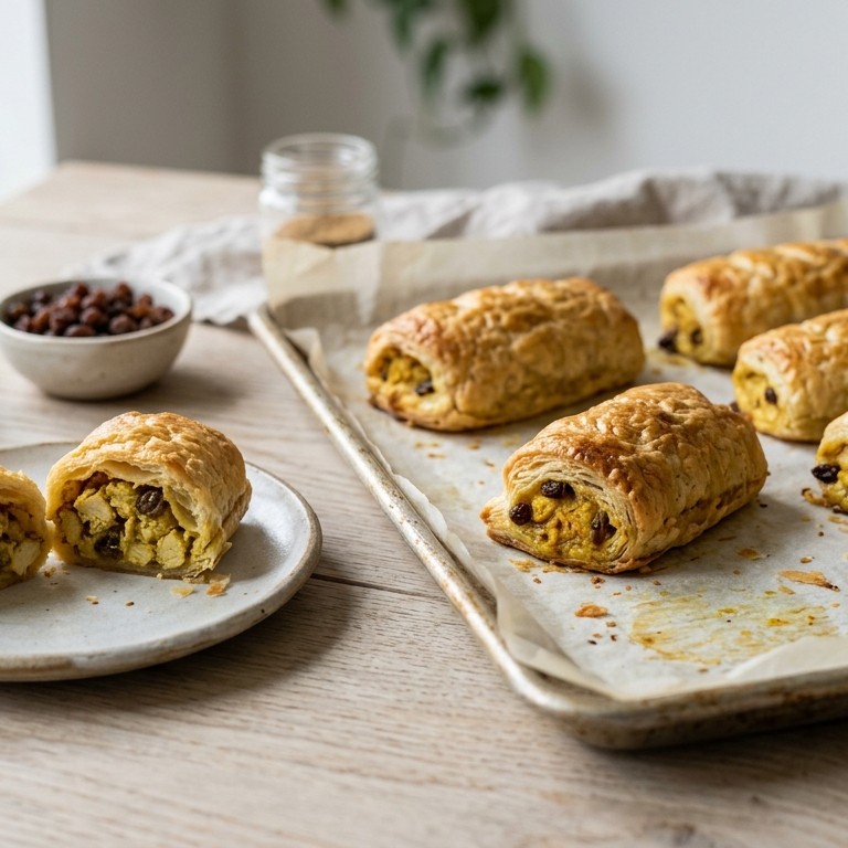 Kipkerrie saucijzenbroodjes