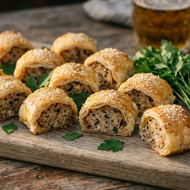 Kippen saucijzenbroodjes (hartige hapjes)