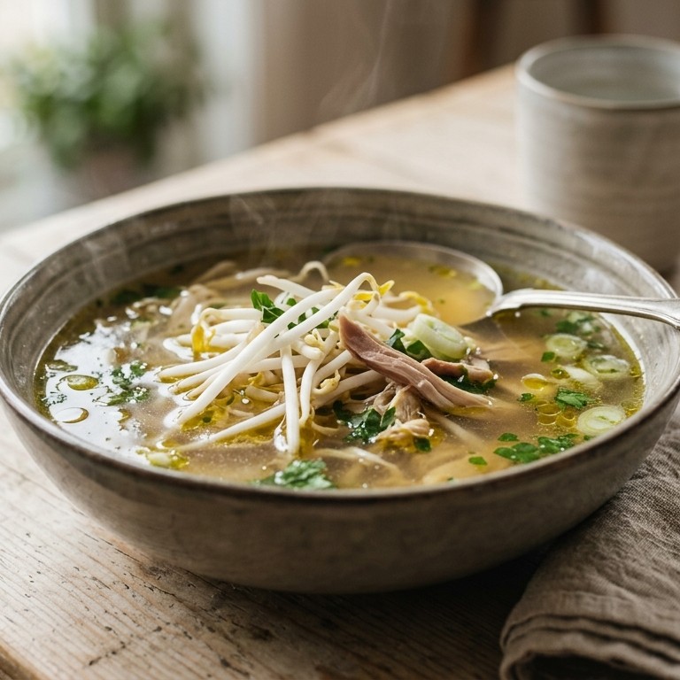 Kippenbouillon met taugé