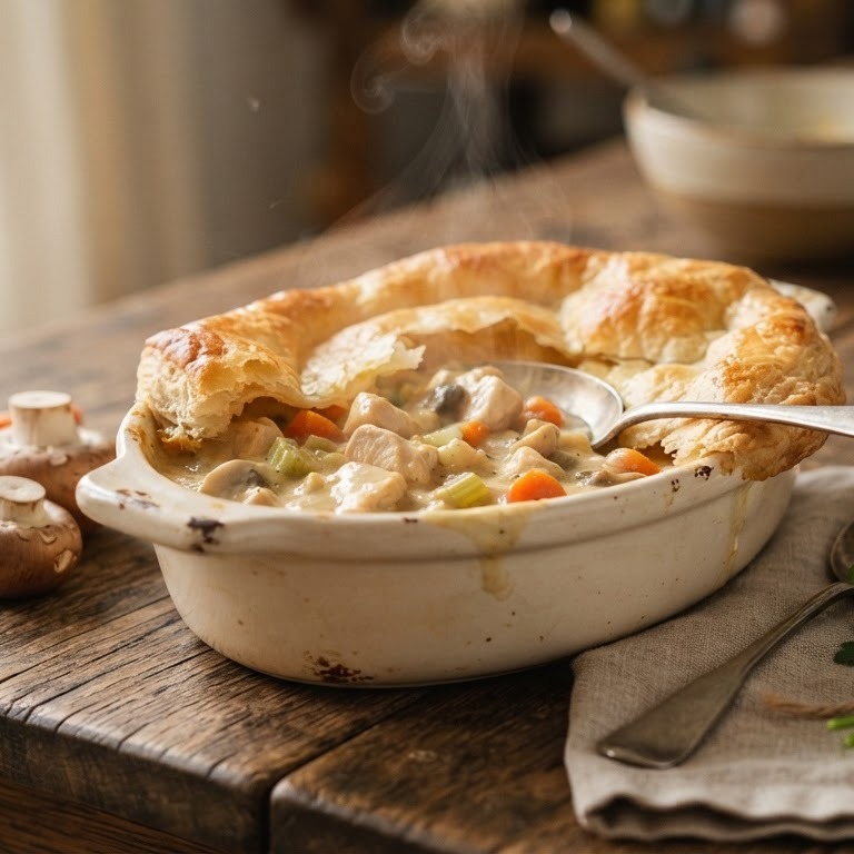 Kippenragout met bladerdeegdakje