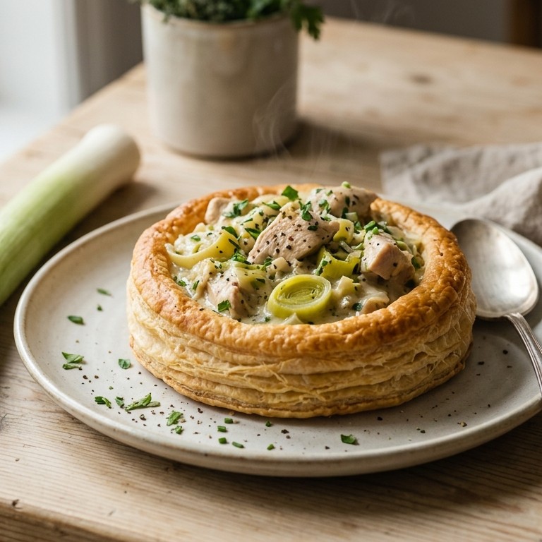 Kippenragout met boursin en prei