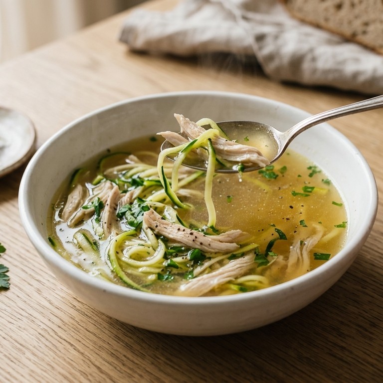 Kippensoep met courgette