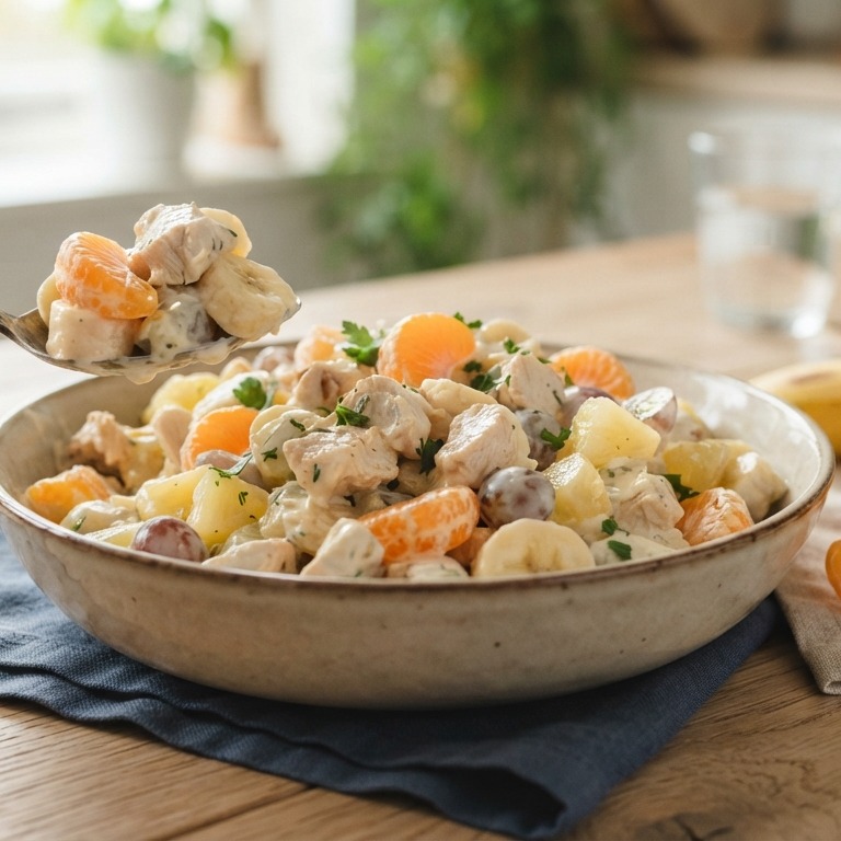 Kipsalade met fruit