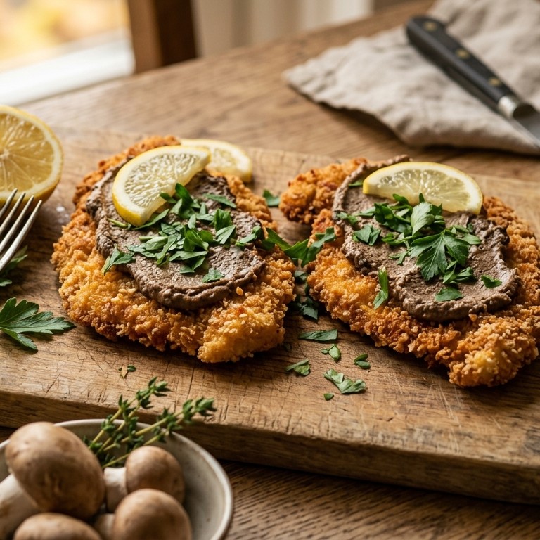 Kipschnitzels met champignonpâté
