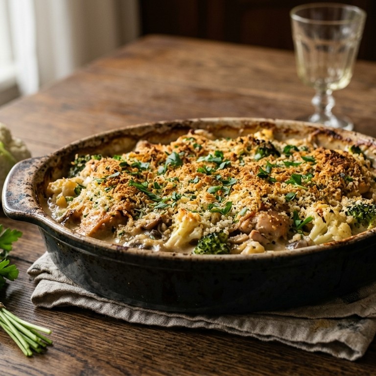 Kipschotel met een krokant korstje