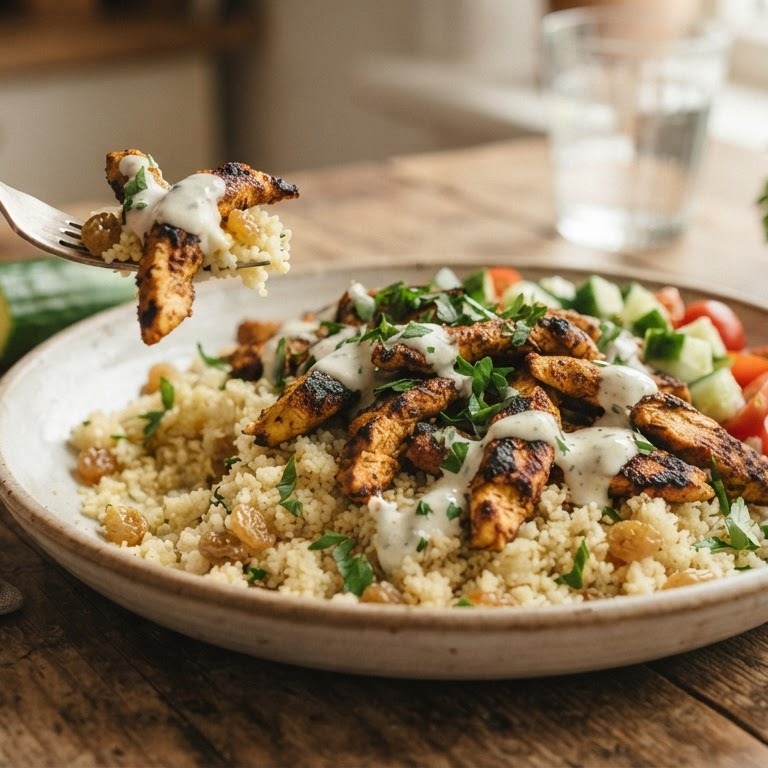 Kipshoarma met couscous