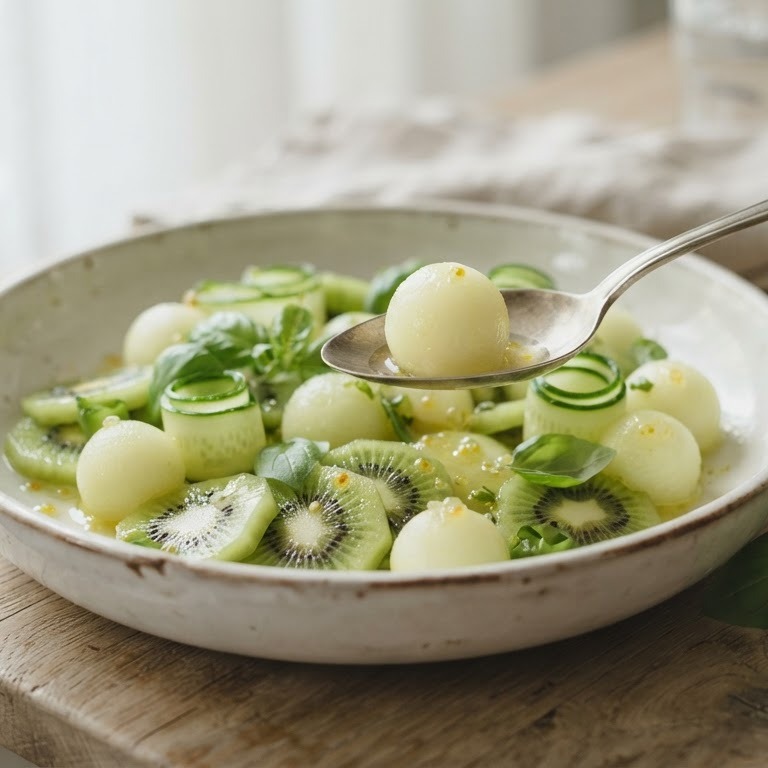 Kiwi-komkommer-meloensalade