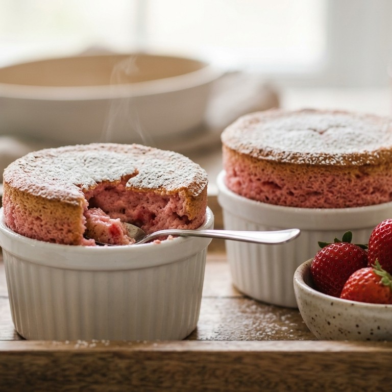 Kleine aardbeiensoufflés
