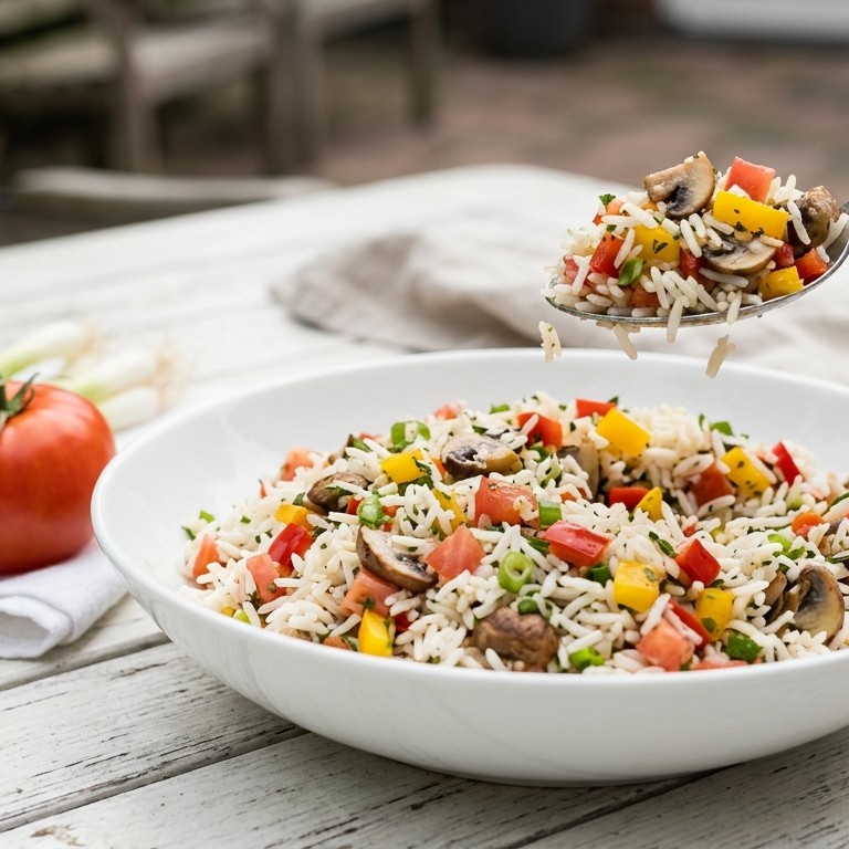Kleurige rijstsalade