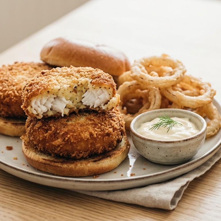 Knapperige kabeljauwburgers