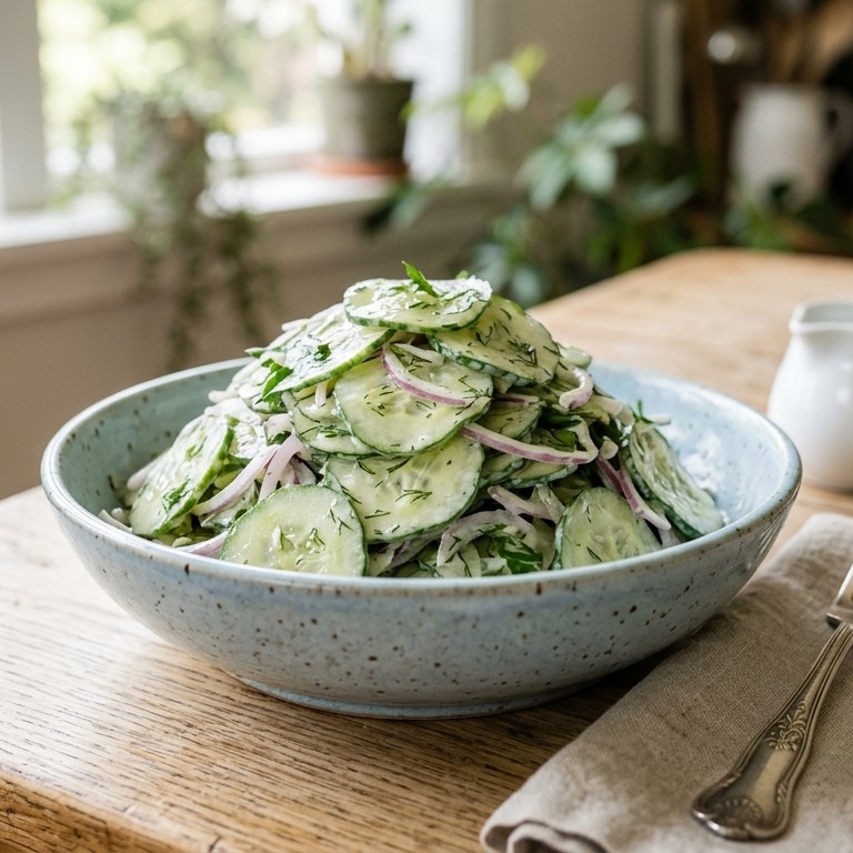 Knoflook komkommersalade