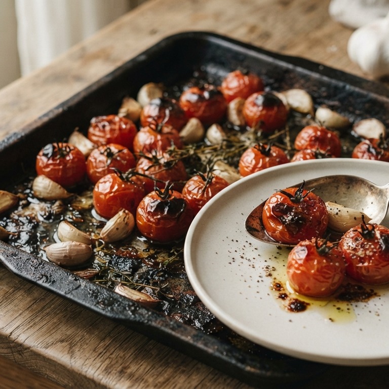 Knoflooktomaten uit de oven