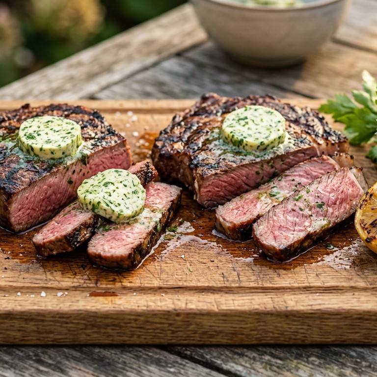 Kogelbiefstuk en entrecote met kruidenboter