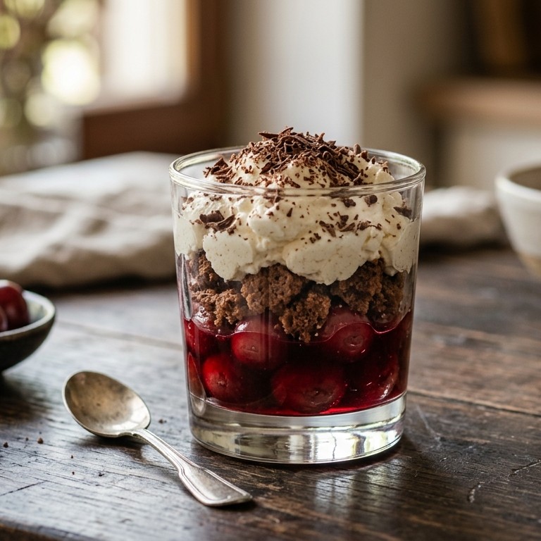 Kokoscrème met kersen