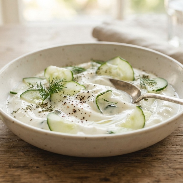Komkommer in yoghurt