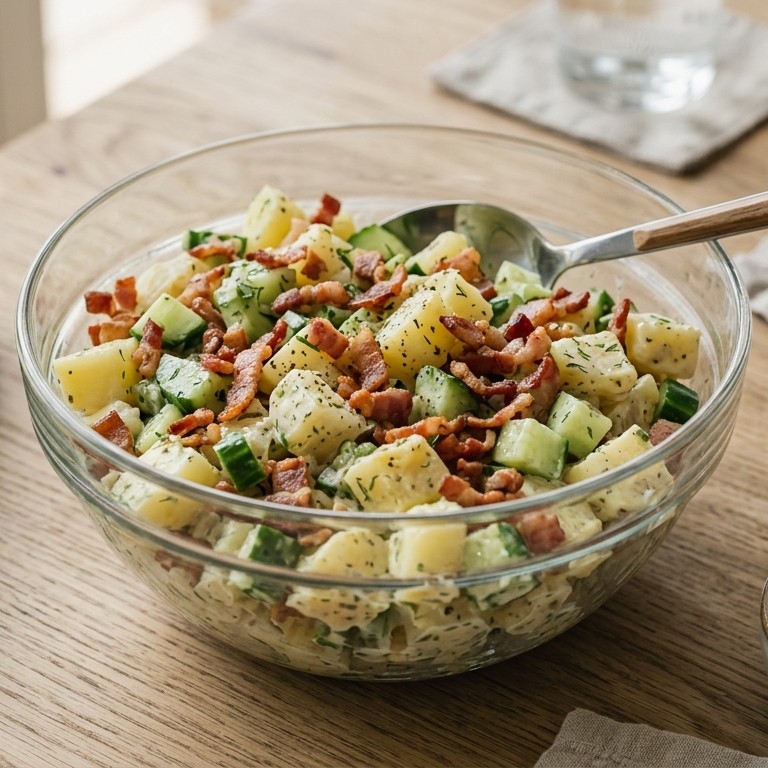 Komkommer spek salade