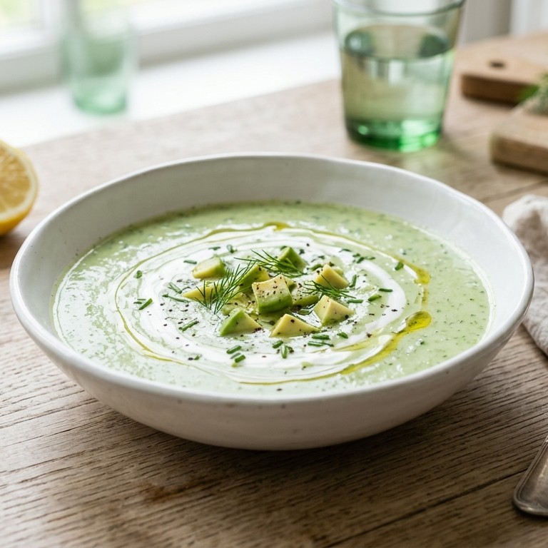Komkommersoep met karnemelk en avocado