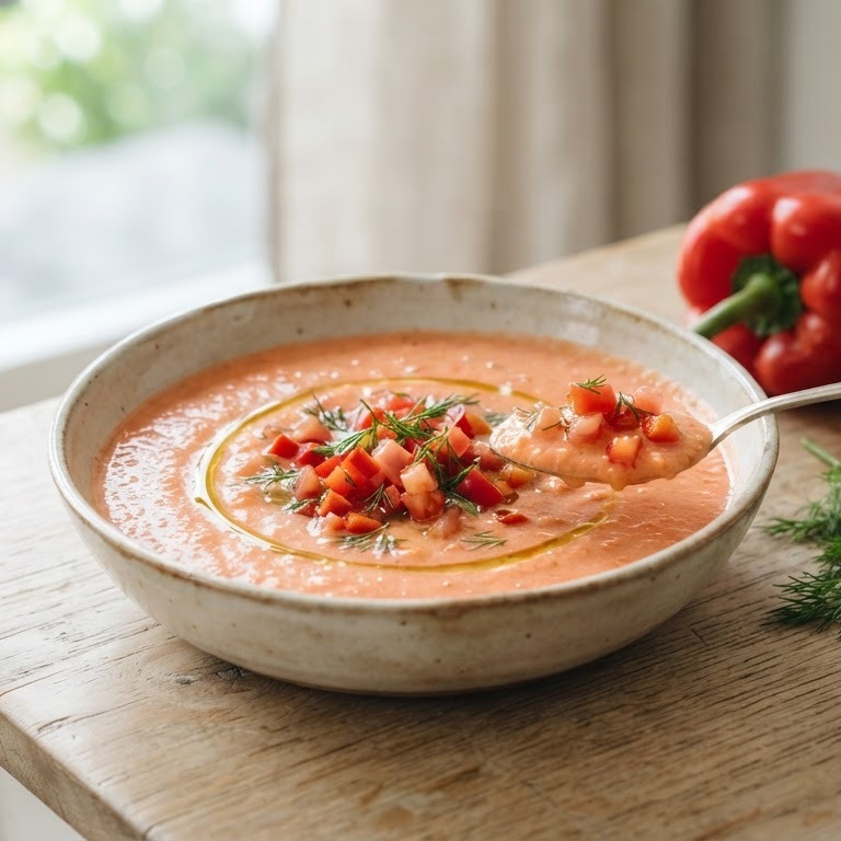 Komkommersoep met paprika