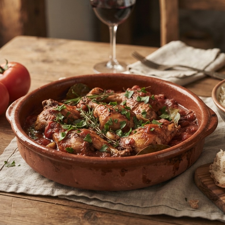 Konijn in tomatensaus
