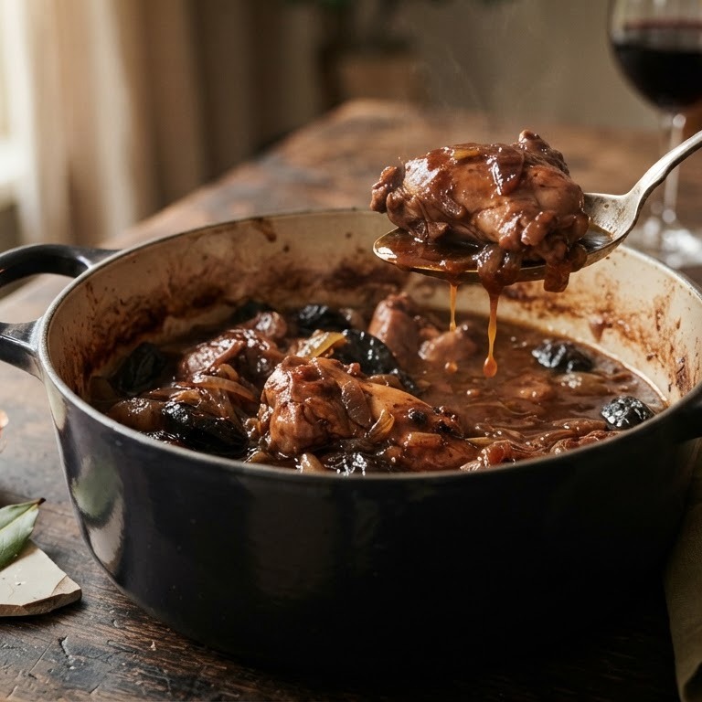 Konijn in zoetzure saus