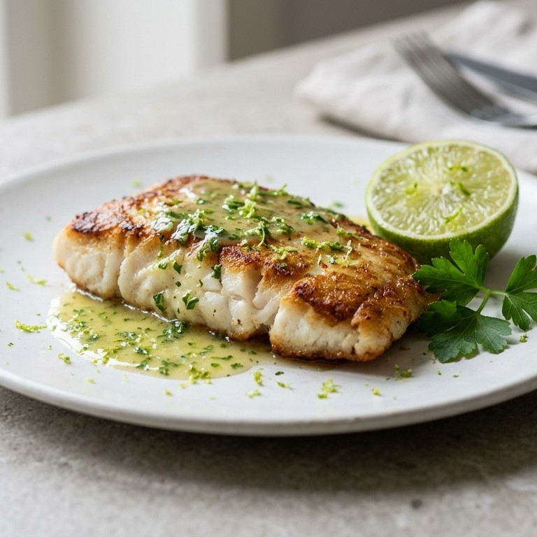 Koolvisfilet met limoensaus