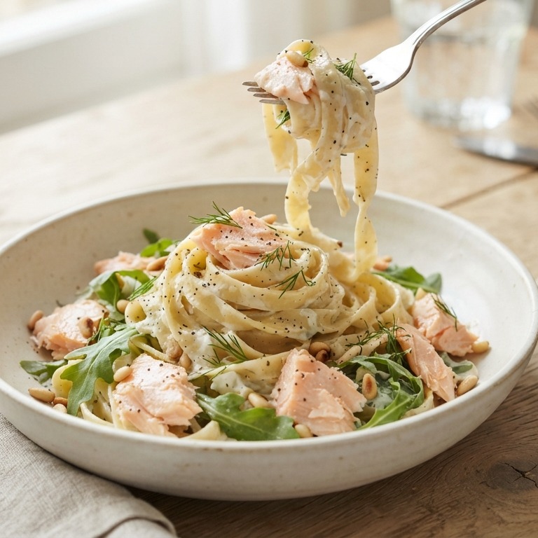 Koude zalmpasta